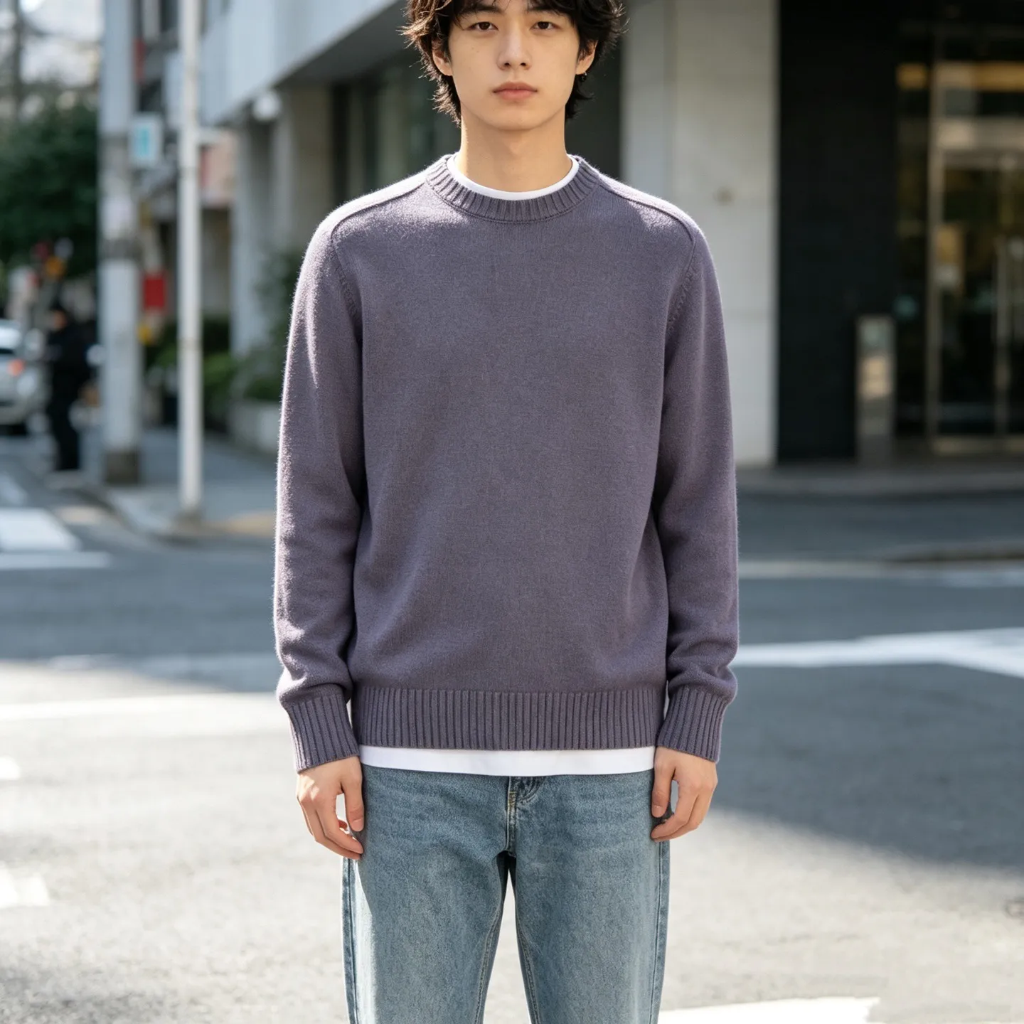 Louis Vuitton/Louis Vuitton Solid Back Collar Label Knitted Sweater